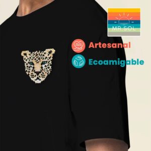 Jaguar playera negra arte huichol 400(1)